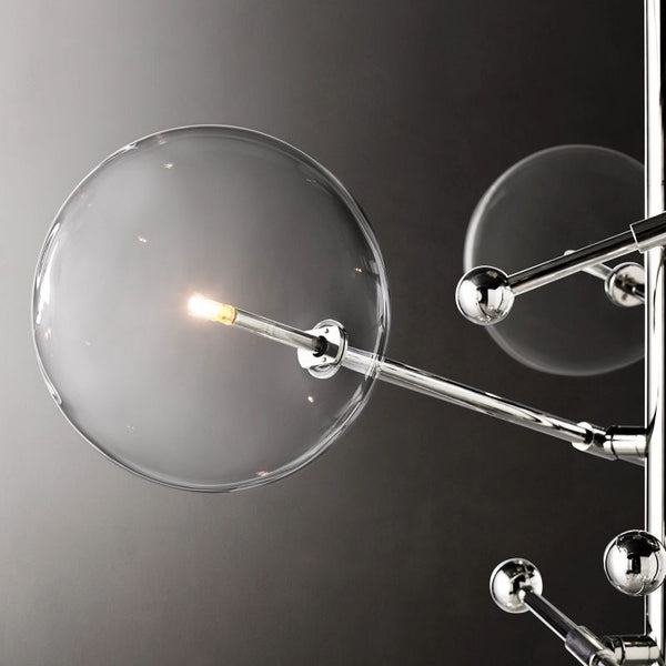 Glass Globe Mobile Six-arm  Living Room Chandelier 40"