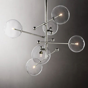 Glass Globe Mobile Six-arm  Living Room Chandelier 40"