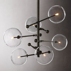 Glass Globe Mobile Six-arm  Living Room Chandelier 40"