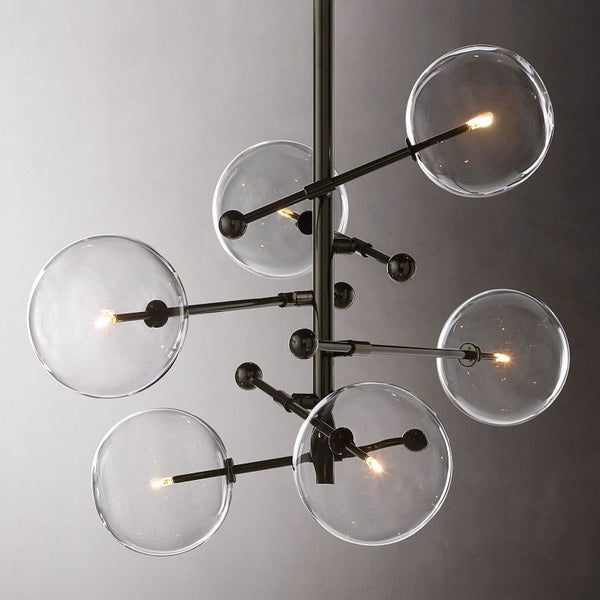 Glass Globe Mobile Six-arm  Living Room Chandelier 40"