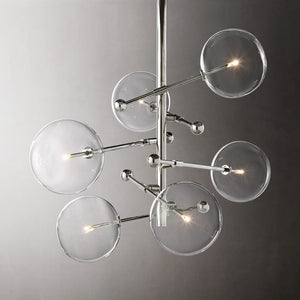 Glass Globe Mobile Six-arm  Living Room Chandelier 40"