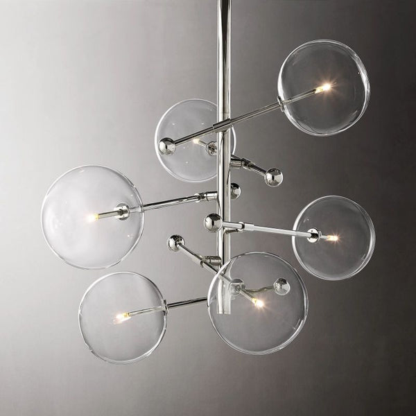 Glass Globe Mobile Six-arm  Living Room Chandelier 40"