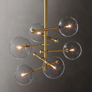 Glass Globe Mobile Six-arm  Living Room Chandelier 40"