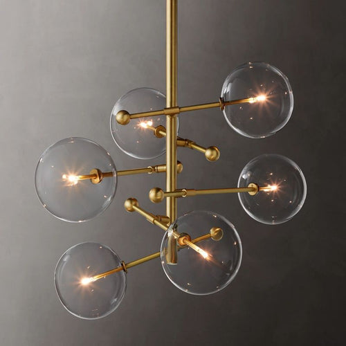 Glass Globe Mobile Six-arm  Living Room Chandelier 40"