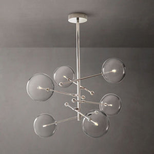 Glass Globe Mobile Six-arm  Living Room Chandelier 55"