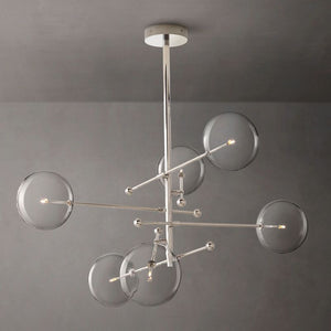 Glass Globe Mobile Six-arm  Living Room Chandelier 55"