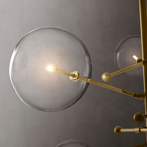 Glass Globe Mobile Six-arm  Living Room Chandelier 55"