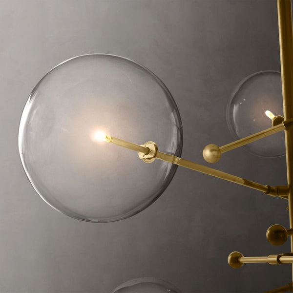 Glass Globe Mobile Six-arm  Living Room Chandelier 55"