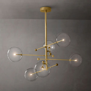 Glass Globe Mobile Six-arm  Living Room Chandelier 55"