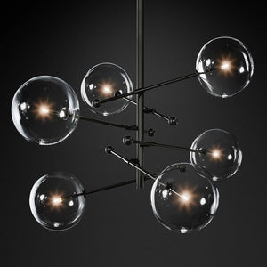 Glass Globe Mobile Six-arm  Living Room Chandelier 55"
