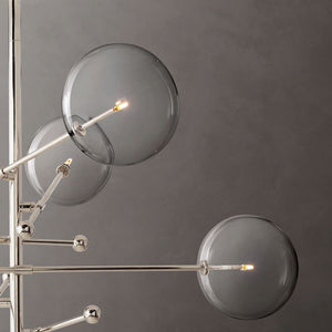 Glass Globe Mobile Six-arm  Living Room Chandelier 55"