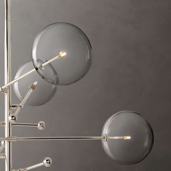 Glass Globe Mobile Six-arm  Living Room Chandelier 55"