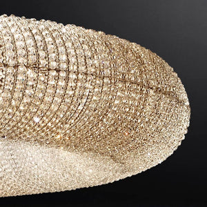 Halo Crystal Round LED  Living Room Chandelier 59"