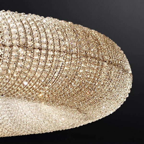 Halo Crystal Round LED  Living Room Chandelier 59"