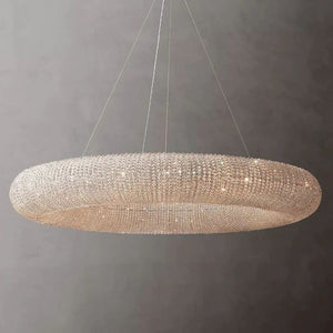 Halo Crystal Round LED  Living Room Chandelier 59"
