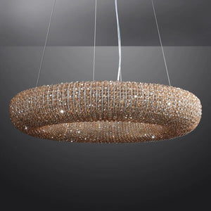 Halo Crystal Round LED  Living Room Chandelier 59"