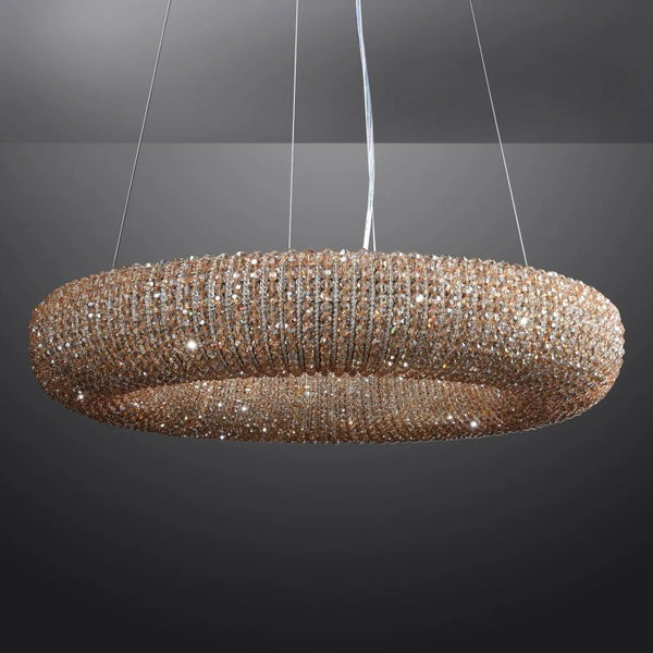 Halo Crystal Round LED  Living Room Chandelier 59"