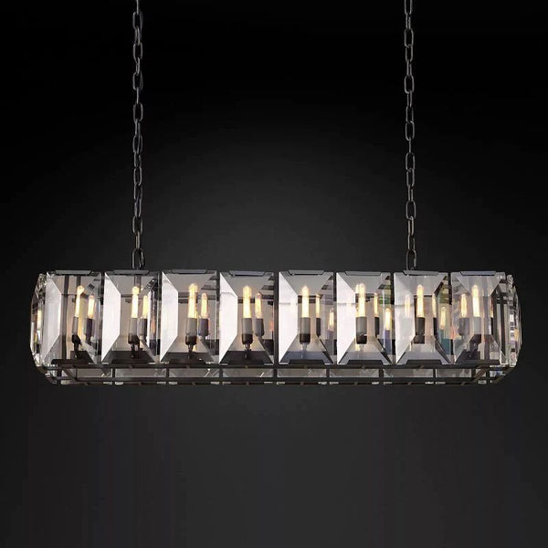 Harlou Crystal Rectangular Dining Room Chandelier 54"