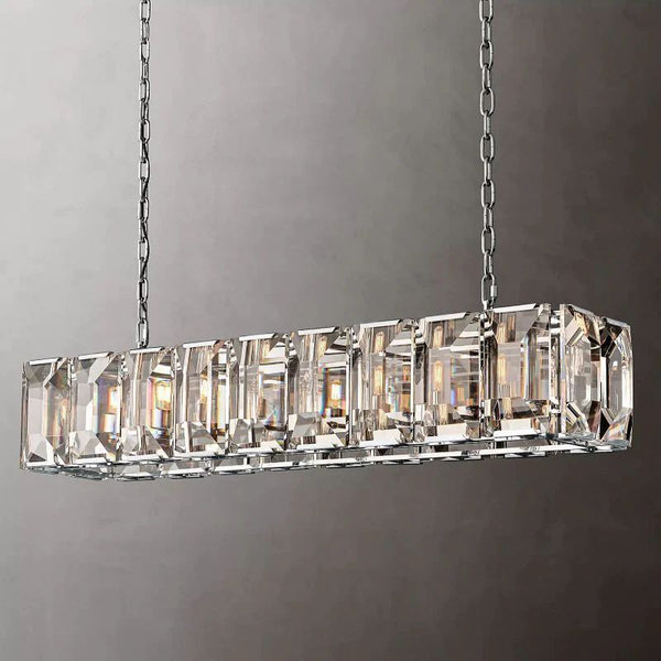 Harlou Crystal Rectangular Chandelier 62"