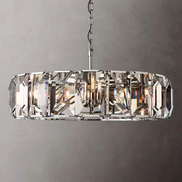 Harlou Crystal Round Living Room Chandelier 43"
