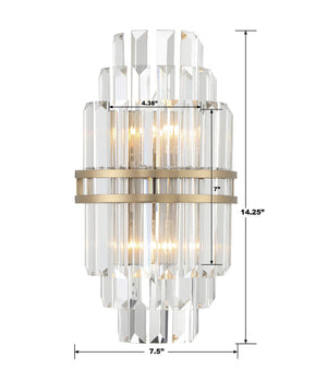 Hayes Crystal 2 Light Wall Sconce