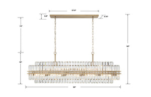 Hayes Rectangular Crystal 16 Light Chandelier