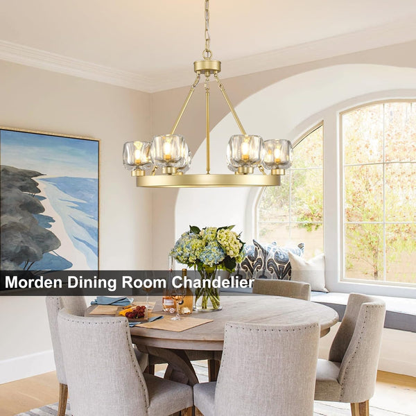 Wagon Wheel Glass Round Chandelier 24" 36" 48" 60"