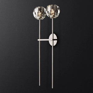 Kristina Clear Glass Double Grand Bathroom Wall Sconce