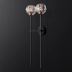 Kristina Clear Glass Double Grand Bathroom Wall Sconce