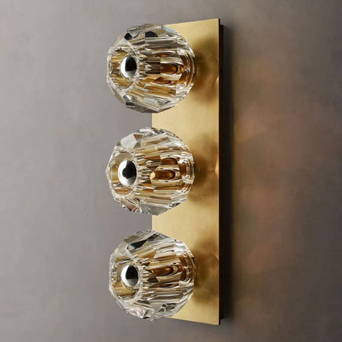 Kristina Clear Glass Linear Short Bathroom Wall Sconce