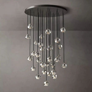 Kristina Clear Glass Round Cluster  Living Room Chandelier 40"