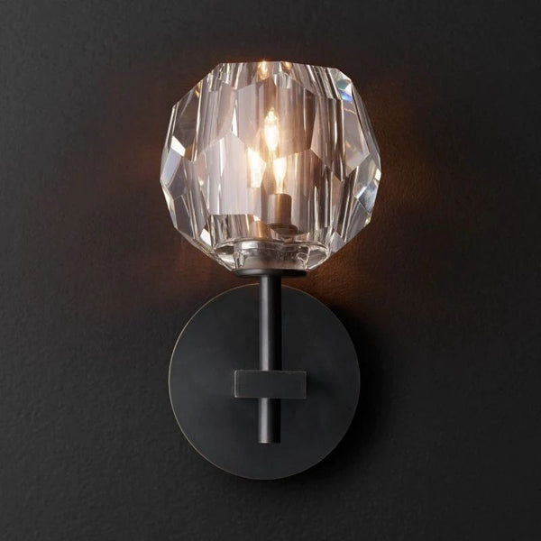 Kristina Clear Glass Short Bedroom Wall Sconce