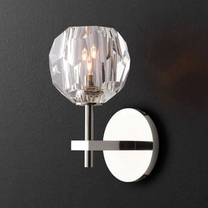 Kristina Clear Glass Short Bedroom Wall Sconce