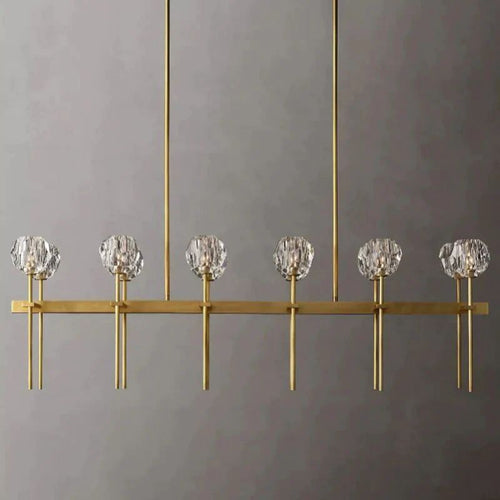 Kristina Glass Double Linear  Dining Room Chandelier 60"