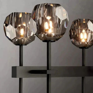 Kristina Glass Double Linear  Dining Room Chandelier 60"