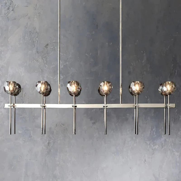 Kristina Glass Double Linear  Dining Room Chandelier 60"