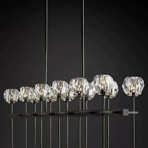 Kristina Glass Double Linear  Dining Room Chandelier 60"