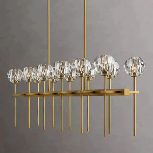 Kristina Glass Double Linear  Dining Room Chandelier 60"