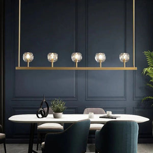 Kristina Glass Linear  Dining Room Chandelier 48"