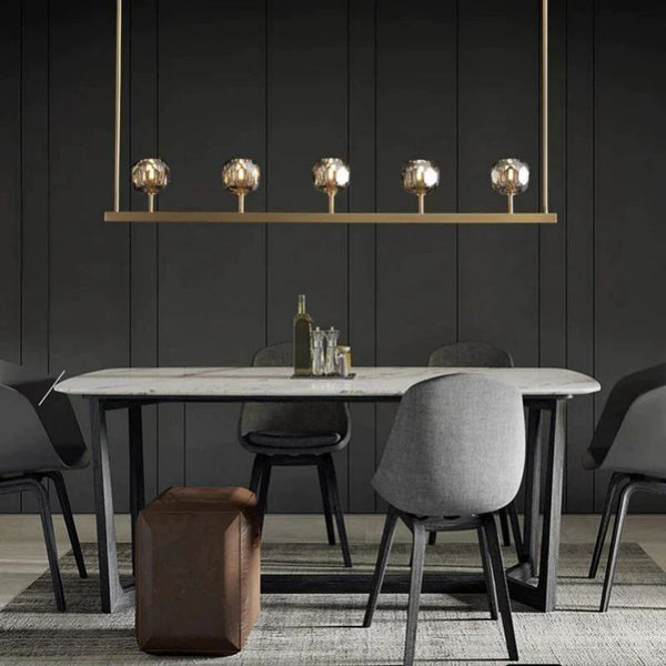 Kristina Glass Linear  Dining Room Chandelier 48"