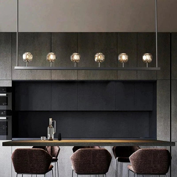 Kristina Glass Linear  Dining Room Chandelier 60"