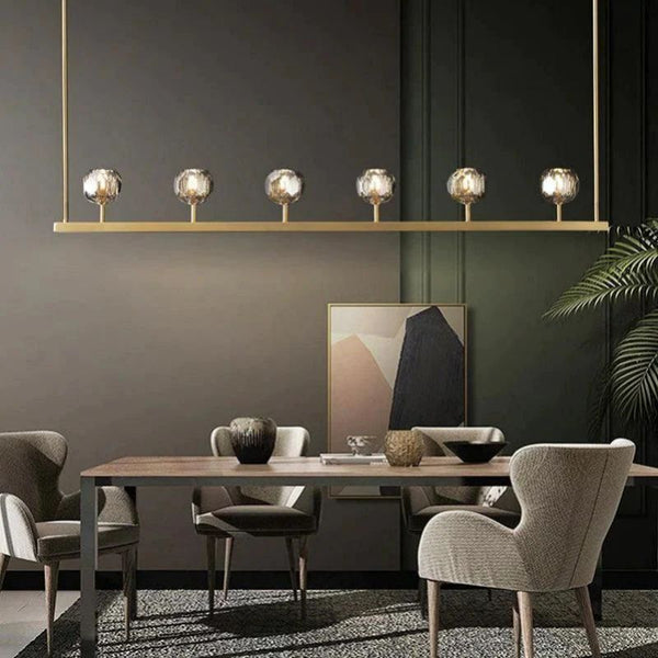 Kristina Glass Linear  Dining Room Chandelier 60"