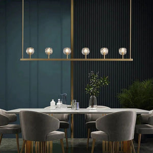 Kristina Glass Linear  Dining Room Chandelier 60"