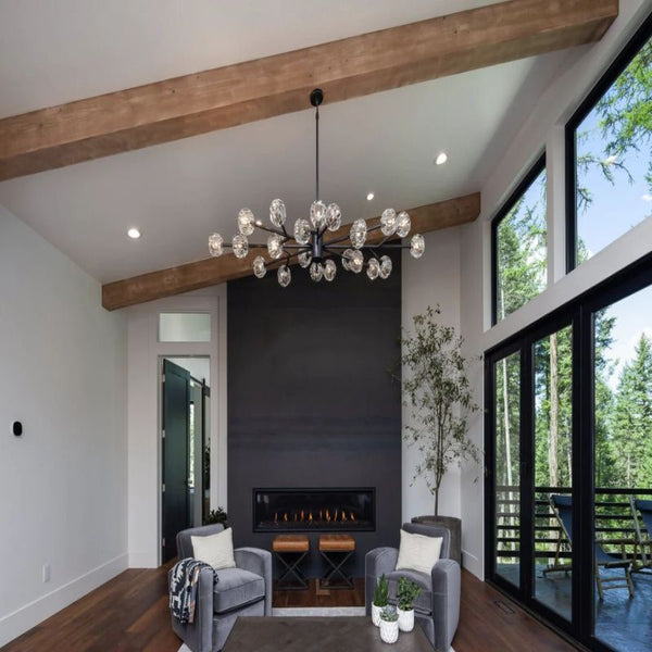 Kristina Glass Round Dining Room Chandelier 72"