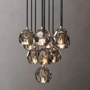 Kristina Glass Round Cluster Chandelier 14"
