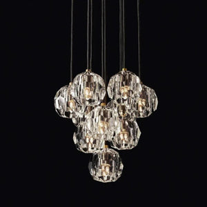 Kristina Glass Round Cluster Chandelier 14"