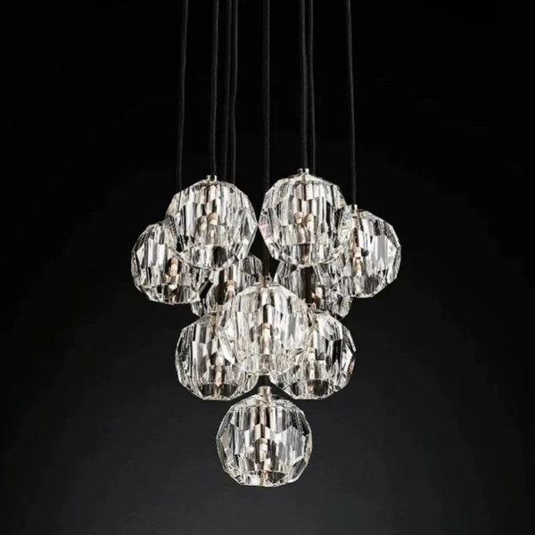 Kristina Glass Round Cluster Chandelier 14"