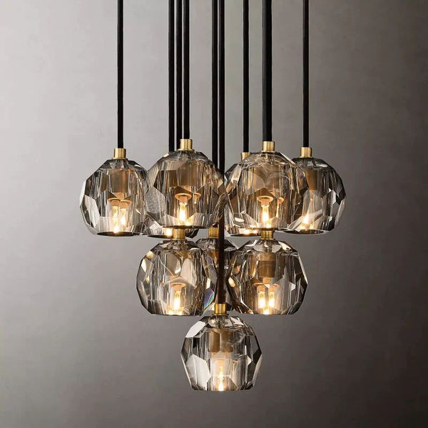 Kristina Glass Round Cluster Chandelier 14"