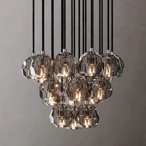 Kristina Glass Round Cluster Chandelier 19"