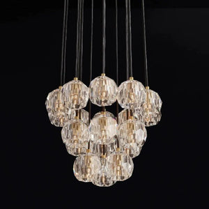 Kristina Glass Round Cluster Chandelier 19"